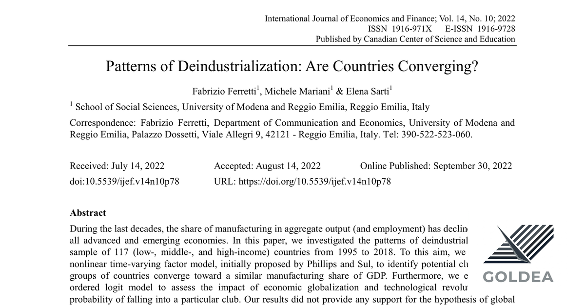 Heterogeneidad en la desindustrialización global